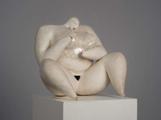 „Courage“ Expressive Keramik-Frauen-Bildhauerei von Evelyn Van Baarda, Niederlande, 1981 – Ceramic (photo 2 of 9)