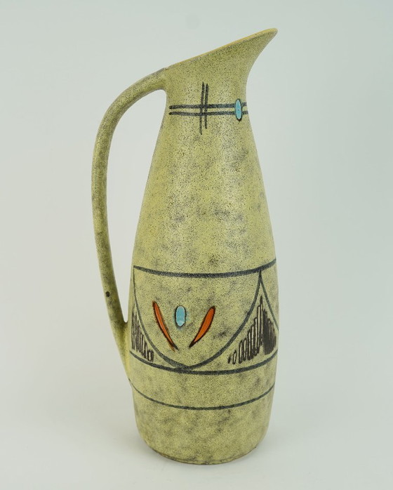 Image 1 of Scheurich vaas uit het midden van de 20e eeuw met ruw glazuur en abstracte decoratie, model 273-38