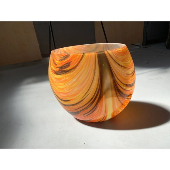 Image 1 of Artistic Vase in Murano-Attributed Glass, Early 21st Century, Featuring Colored Reeds