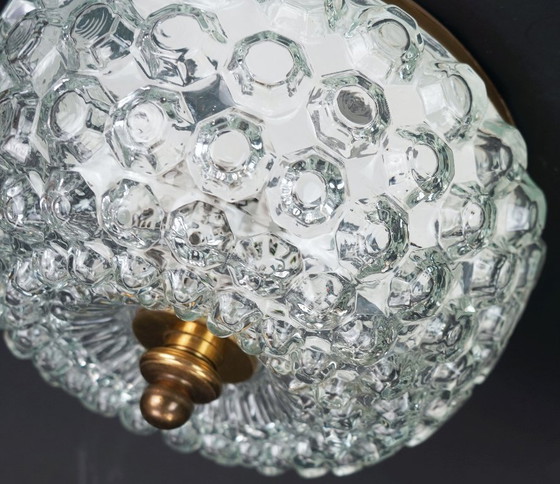 Image 1 of Plafonnier vintage en verre bullé de Limbourg, modèle A 637, encastré, années 1970