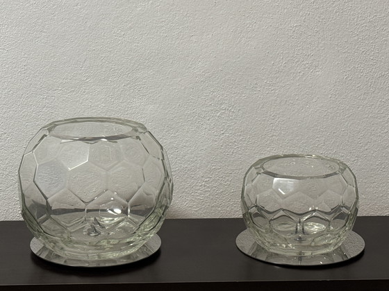Image 1 of FENDI Casa Faceted Glass Vases – Set of Two (Large & Small)