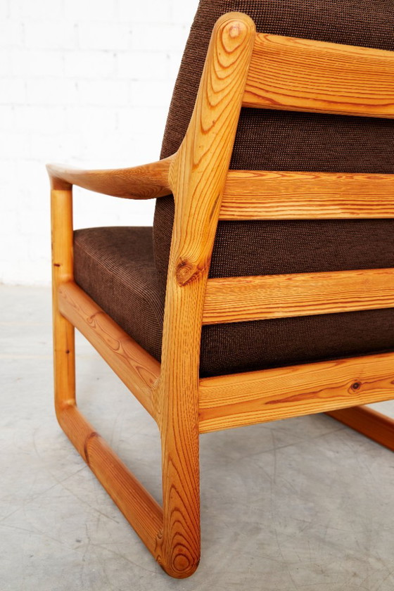 Fauteuil et tabouret en pin de style danois moderne par C. F. C. Silkeborg – Wood (photo 10 of 20)