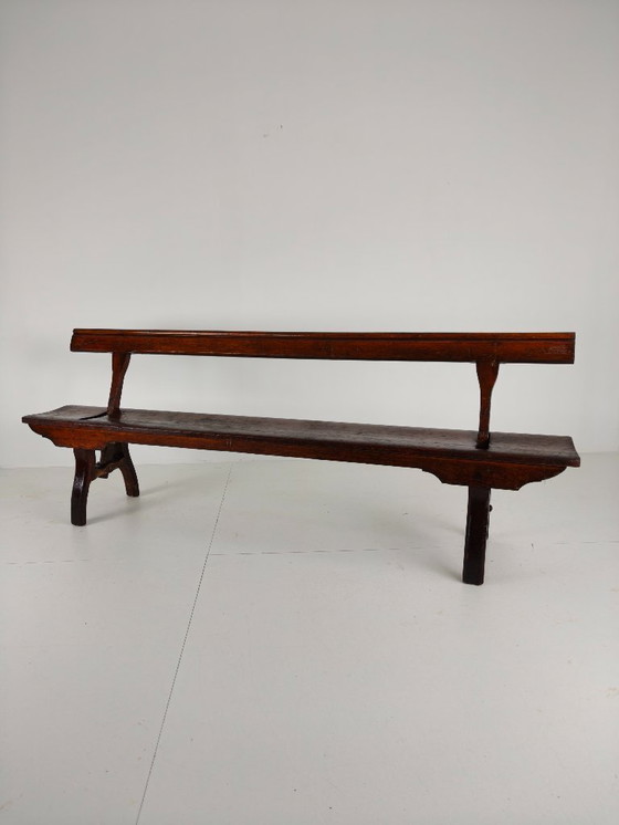 Image 1 of Banco ferroviario victoriano de pino albar – Halstead's, Todmorden