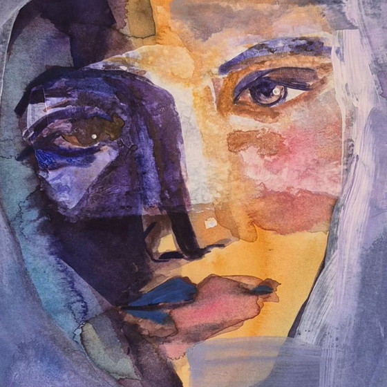 Image 1 of Anna Masiul Gozdecka, Rostro - Improvisación, acrílico sobre papel