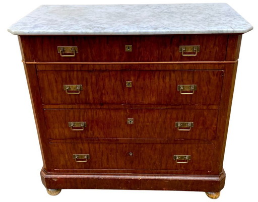 Commode à 4 tiroirs bateau marine militaire vintage