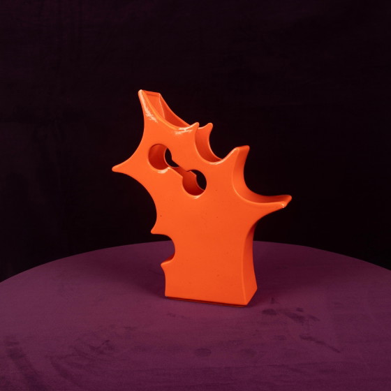 Abstract Oranje Keramische Sculpturale Vaas, Postmodern Space Age, Italië, 1980 – Vazen, Ceramic (photo 17 of 19)