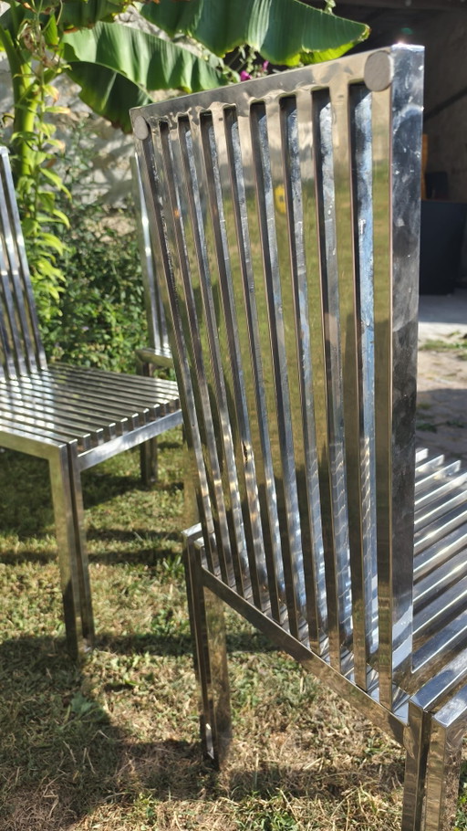 Lot de 3 chaises barreaux chromés Gil and Roy