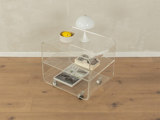 Chariot de table d'appoint en acrylique, années 1960