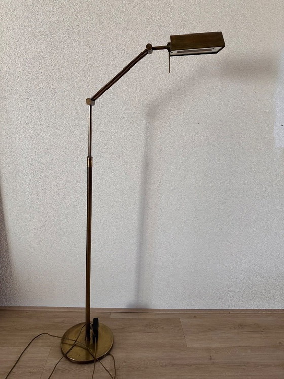 Image 1 of Vintage brass banker's floor lamp
