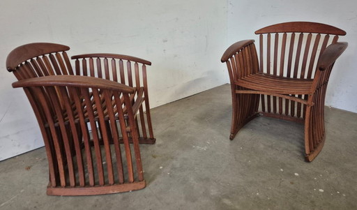 1980s Teak Armchairs By Thomas Lamb