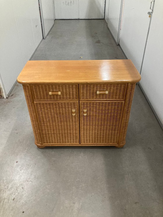 Image 1 of Weinlese-Ladekast von bamboe en rotan, 1980