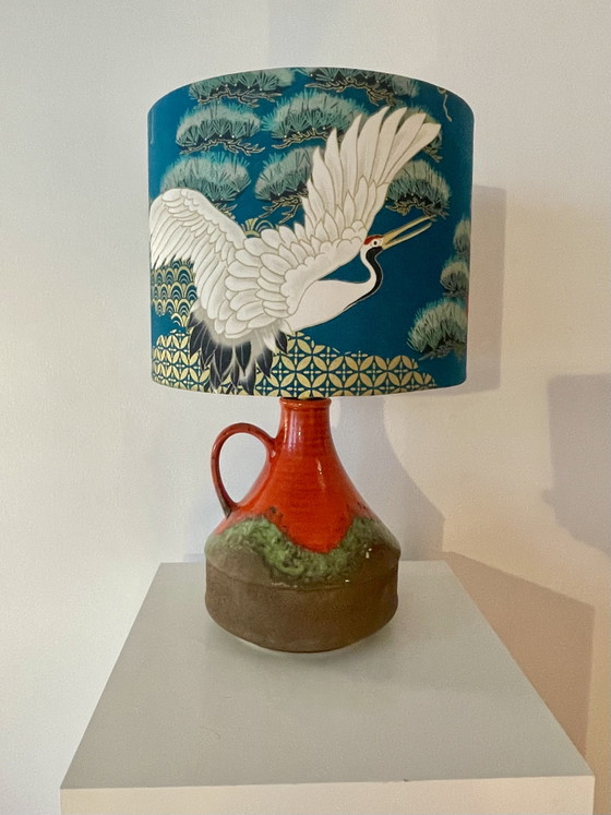 Image 1 of Upcycled Fat Lava lamp with Japanese shade