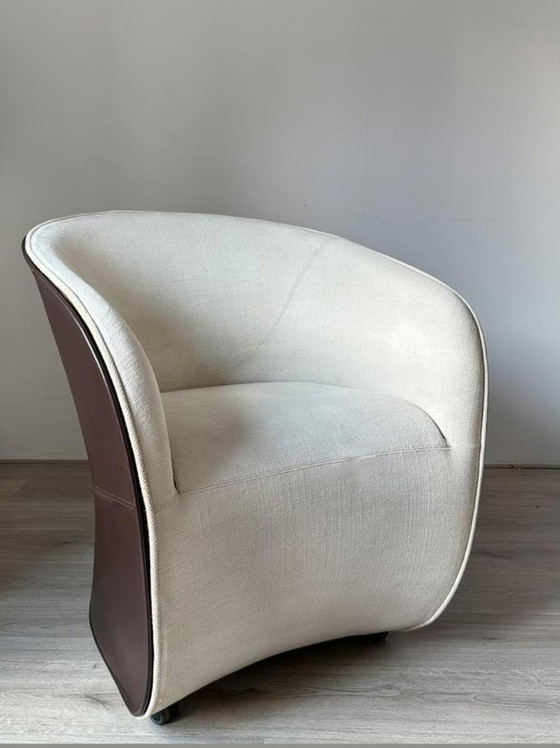 Image 1 of Zanotta Calla fauteuil cuir/tissu