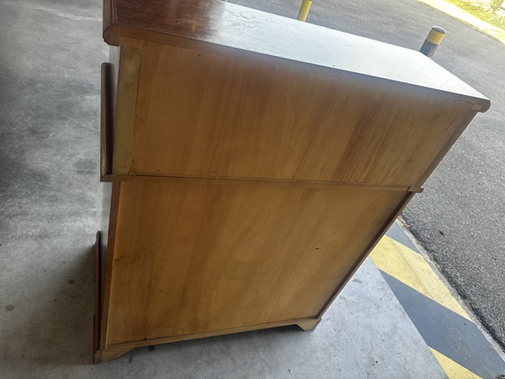 Roltafel van kersenhout – Klein opbergbureau, tweede helft van de 20e eeuw – Fabrication artisanale, Wood (photo 14 of 14)