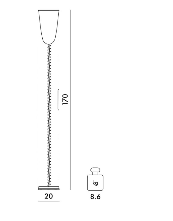 Image 1 of Kartell Toobe blue floor lamp