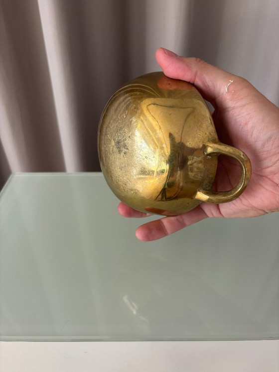 Ciotola vintage in ottone massiccio con manici ad anello, anni '60 – Ciotole, Brass (photo 7 of 9)
