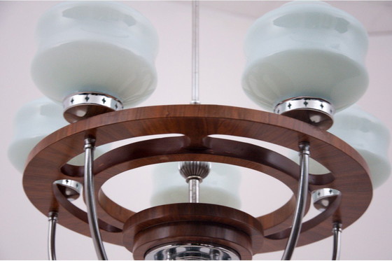 Image 1 of Lustre Art déco, années 1950, Pologne