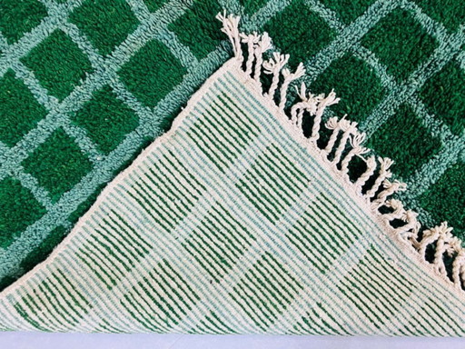 Tapis vert marocain en laine naturelle 250cmx200cm