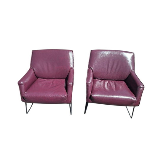 Image 1 of 2 design fauteuils kleur aubergine 