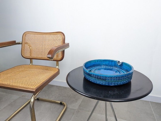 Image 1 of Giant Blue Ceramic Ashtray By Aldo Londi For Bitossi