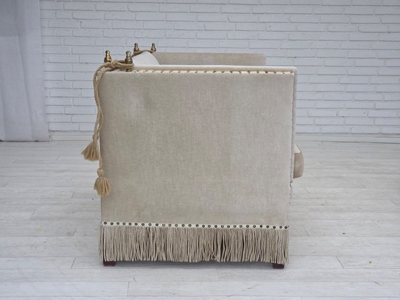 Image 1 of Divano danese a due posti con braccioli a goccia, anni '70, rivestimento in velluto.