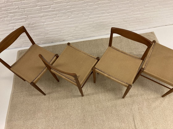 Image 1 of 4 Bramin dining chairs with original wicker seat