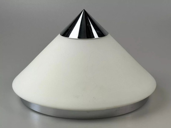 Image 1 of 60s 70s ceiling lamp wall lamp by Limburg Leuchten Germany glass chrome