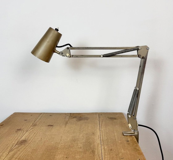 Vintage Brown Adjustable Architect Table Lamp, 1960s – Iron, Metal (photo 4 of 23)