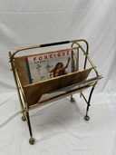 Vintage brass magazine rack, 1950s design by Cesare Lacca