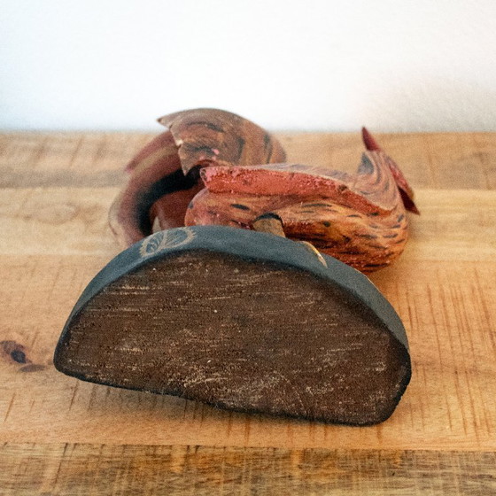 Image 1 of Gallo vintage in legno intagliato e dipinto a mano
