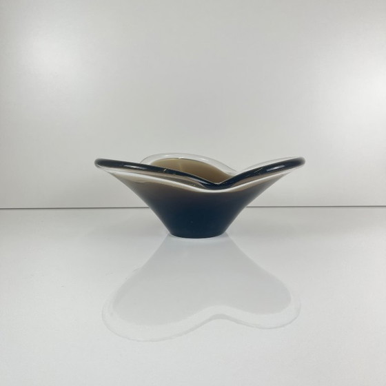 Image 1 of Free-form blown smoked glass bowl, 1970