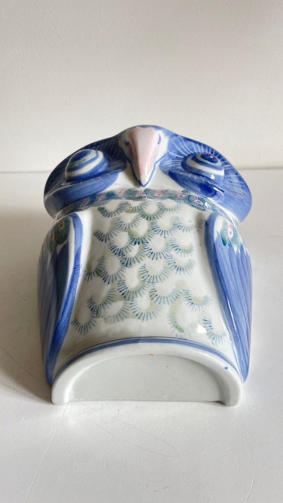 Image 1 of Vintage Chinese Porcelain Owl Planter