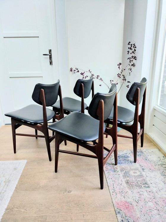 Image 1 of Vintage set of 4 Louis van Teeffelen 'Hamar' dining chairs