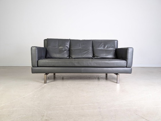 Image 1 of Original Brühl Amber Zweisitzer Sofa Couch Leder grau Design