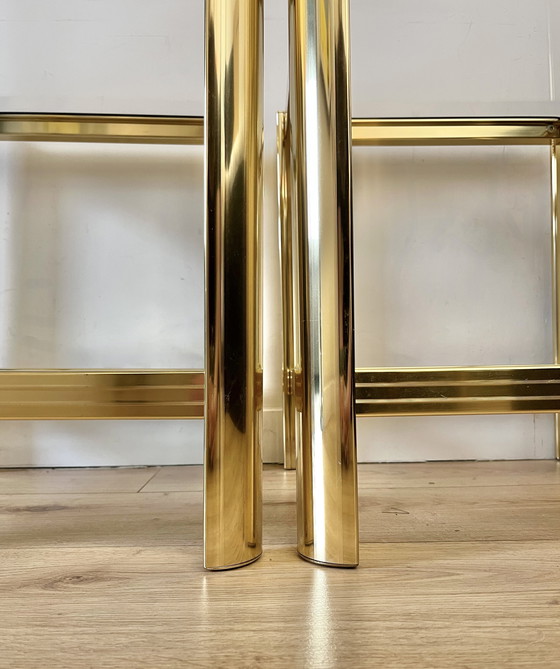 Image 1 of Luxe vintage tafeltjes messing 