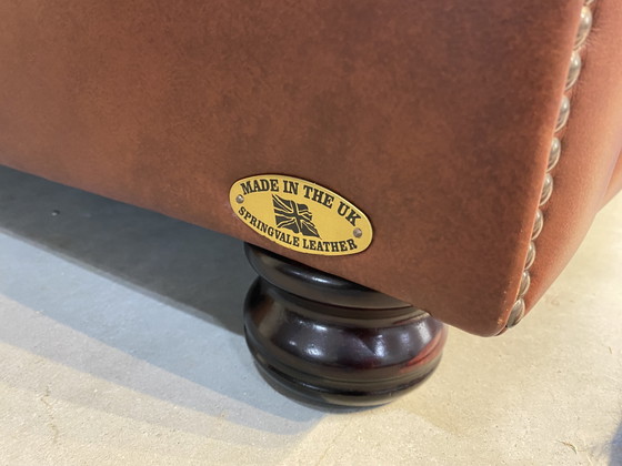 Springvale Chesterfield 3+1+1+ voetenbank bruin leer met zwarte bies – Banken, Leather, Wood (photo 5 of 15)