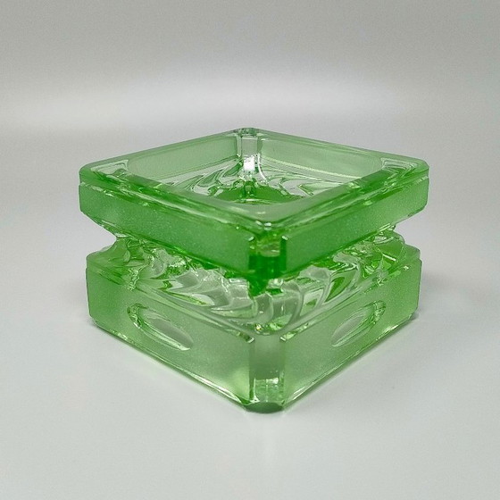 Image 1 of 1970s Stunning Green Smoking Set By Antonio Imperatore in Murano Glass. Made in Italy