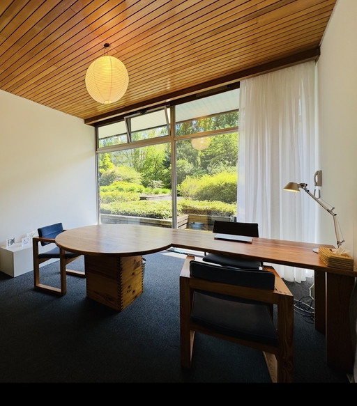 Vintage office table or diningtable ´Ate van Apeldoorn' with 4 chairs