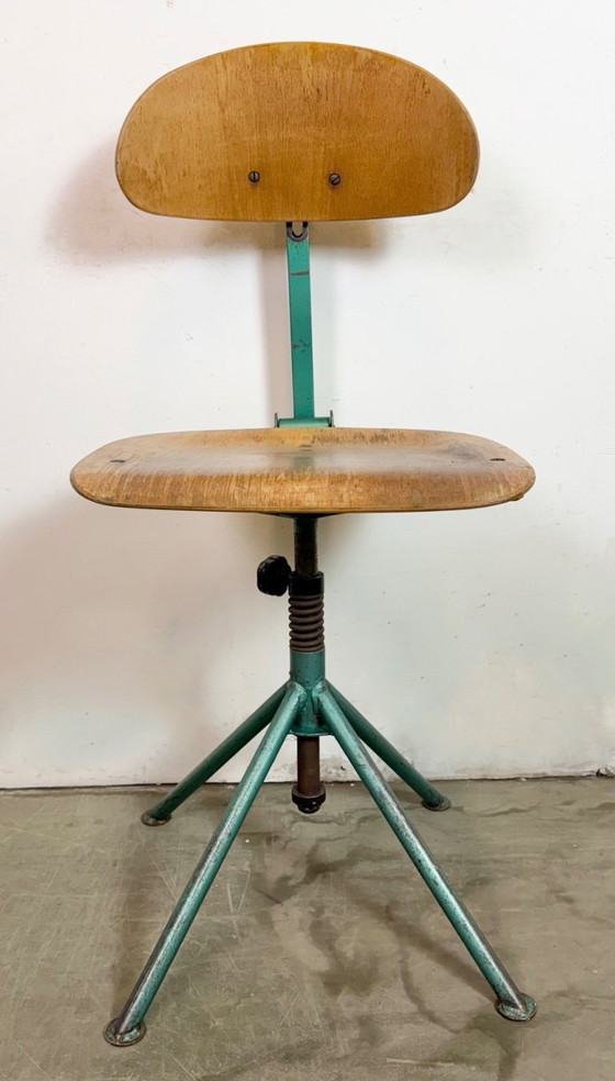 Image 1 of Dark Green Industrial Workshop Chair, 1950s