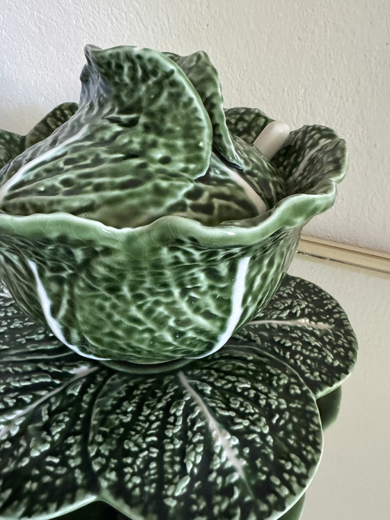 Image 1 of Caldas vintage ceramic green cabbage soup tureen