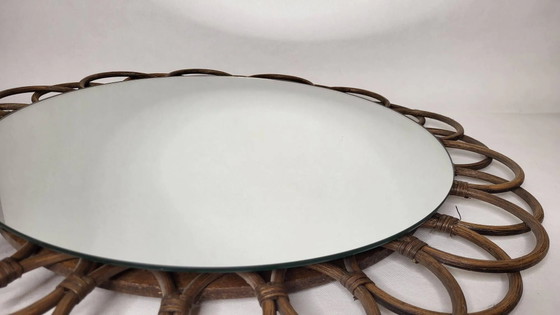 Rattan sun mirror 1970s – Wicker, Vintage (photo 3 of 7)