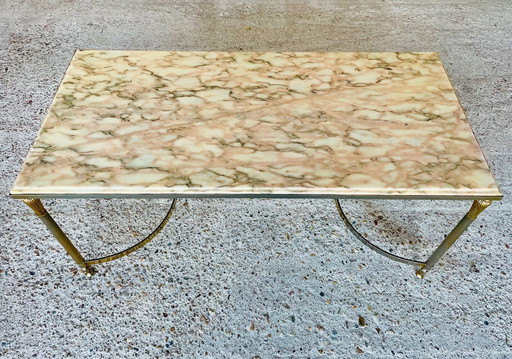 Mid-Century , Vintage Marble & Brass Coffee Table, 1960S