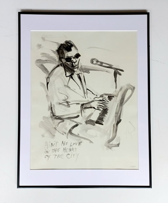 Image 1 of Oil sketch in frame 'Ain't no love' Sef Berkers