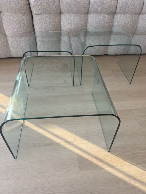 FIAM set of 3 tables (1x coffee table, 2x side table)
