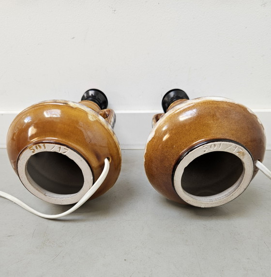 Image 1 of Ensemble de lampes de table vintage années 60 Bay Keramik Allemagne de l'Ouest