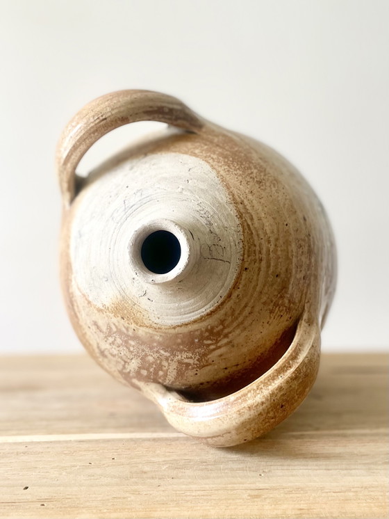 Image 1 of Antique French Stoneware Water Jug · Wabi-Sabi Decor · French Country · Rustic Pottery
