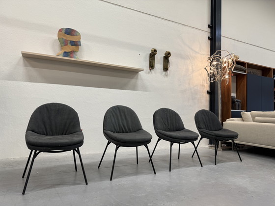 Image 1 of 4 Jess Design Curtis dining chairs black leather