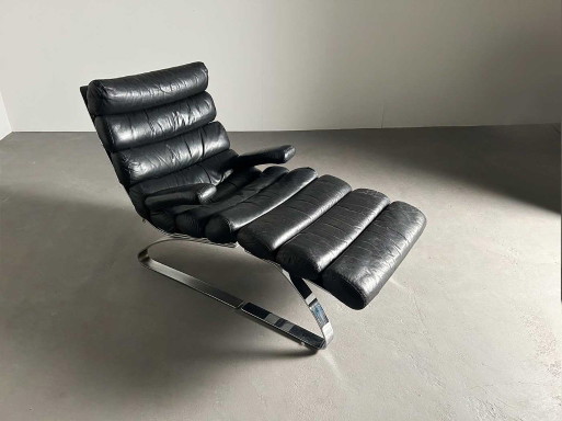 'Sinus' Lounge Chair & Ottoman by Adolf & Schröpfer for Cor, 1973 – stoelen fauteuils, Leather, Metal (photo 2 of 10)