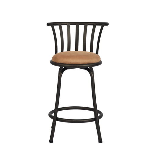 2x Urban Meuble Bruine Barkrukken Bistro Stijl Met Voetsteunen, 2 Mogelijke Zithoogtes 62/73 cm Pistil 24/29 Inch