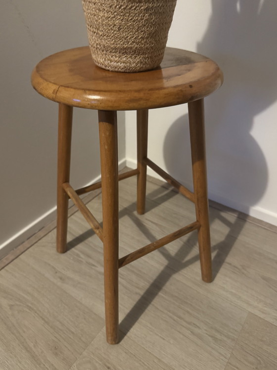 Image 1 of Vintage Wooden Stool / Plant Table